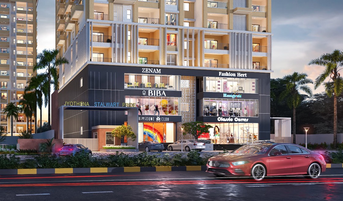 City skyline at dusk