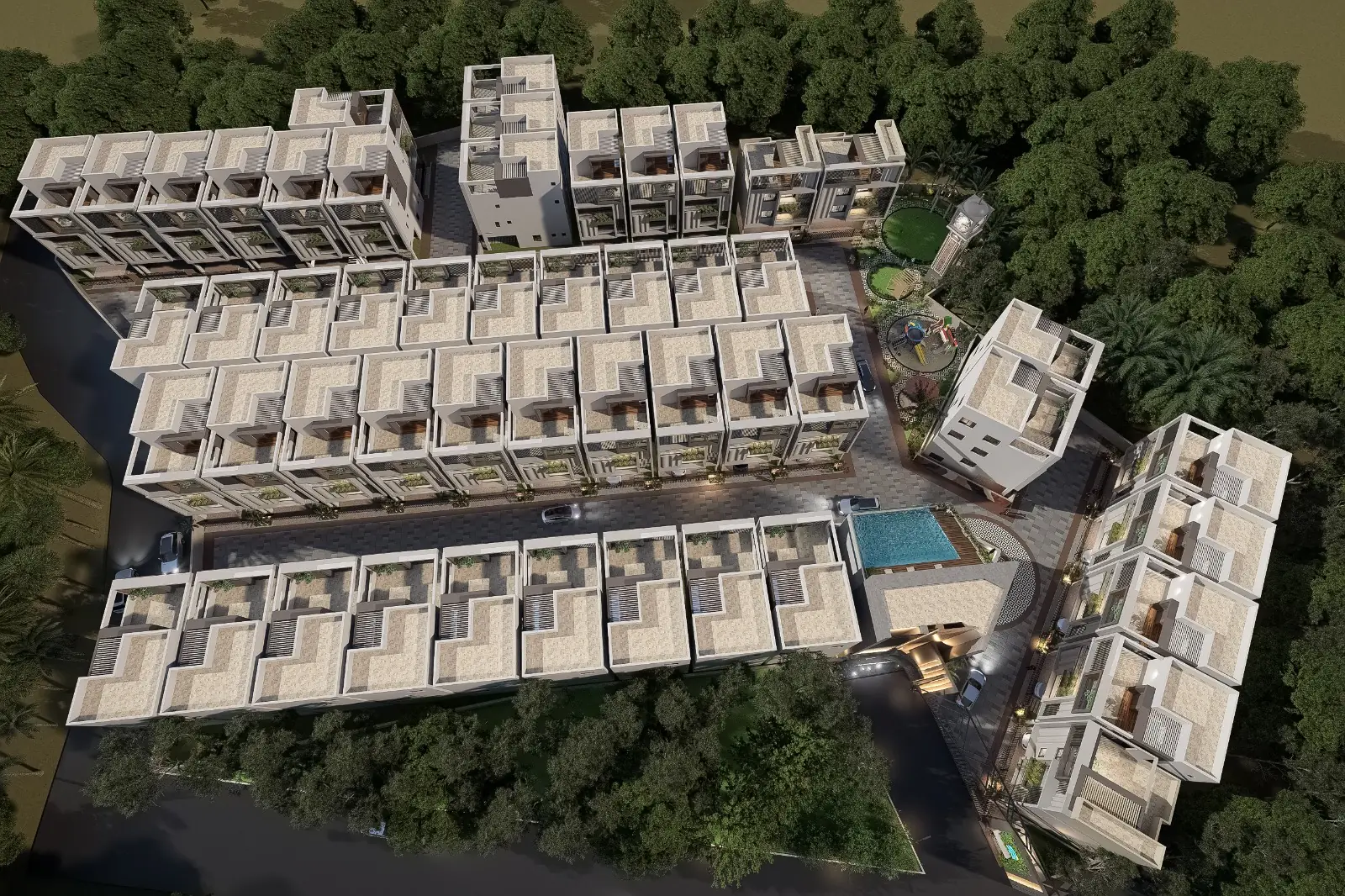 Stalwart Luxuria Villas — Aerial view of the community