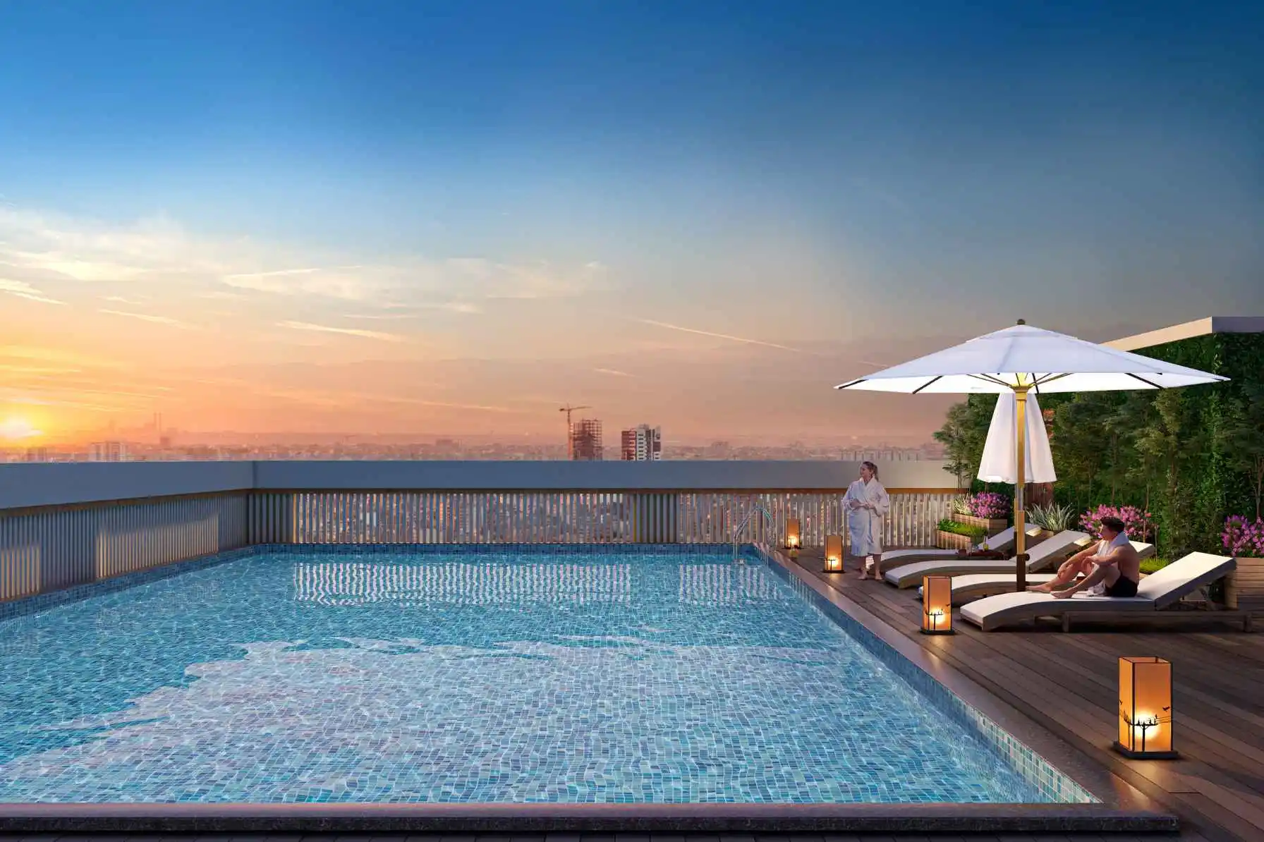 Swimming pool on the podium deck at Jyotsna Stalwart Pride